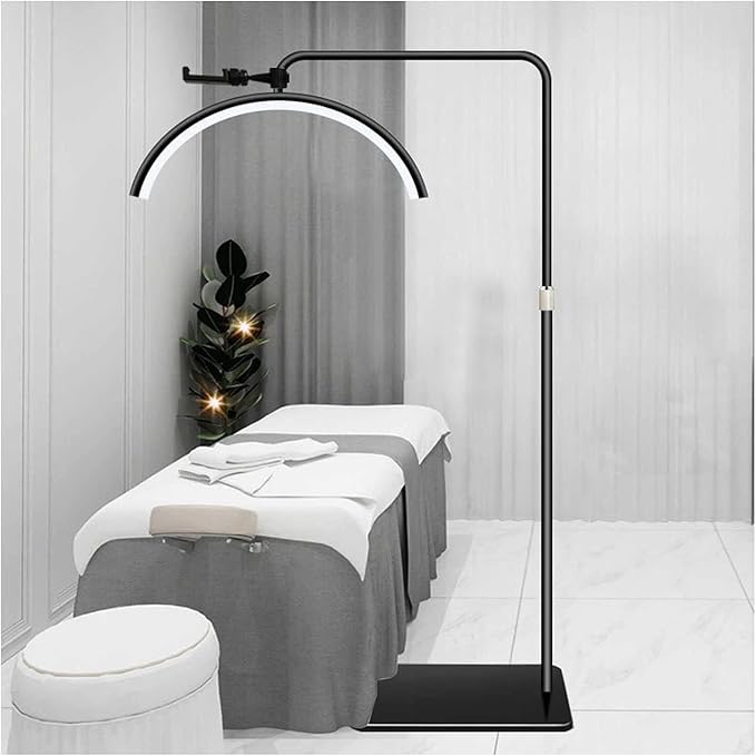 Hi_friend 28 inch Half Moon Lamp, Portable Esthetician Lash Light for Lash Tech, Bright Eyelash Extension Arched LED Floor Light, Lashing Lamp for Beauty, Skincare, Lashes