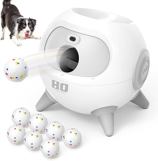uahpet iRetriever Automatic Dog Ball Launcher with 8Pcs Balls