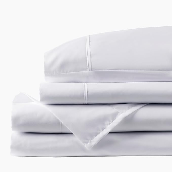 PeachSkinSheets Classic White Sheet Set - 1500tc Level of Softness - Extra Soft Cooling Sheets for Hot Sleepers and Night Sweats - Full Size