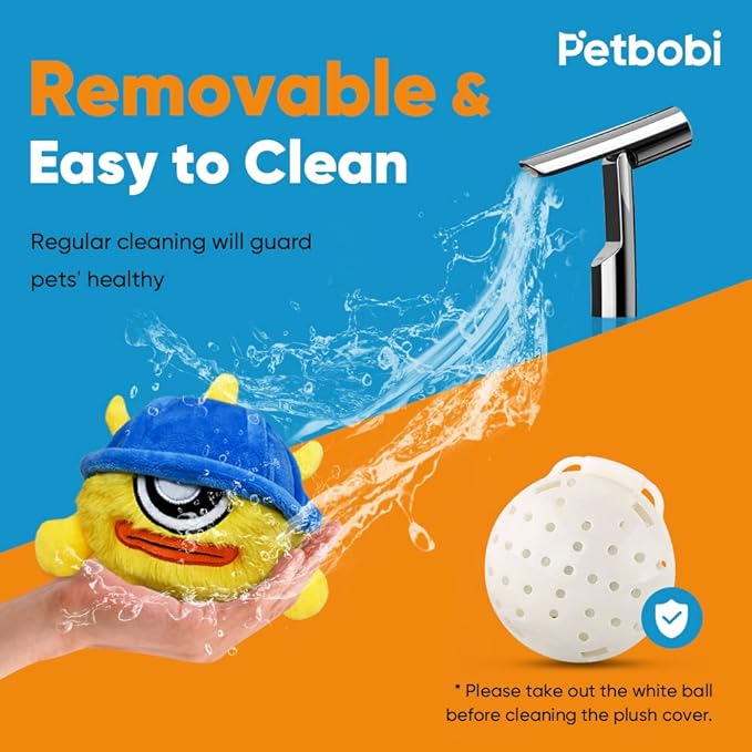 Petbobi Interactive Dog Toys Monster Active Ball for Dogs with Batteries, Self Moving Balls and Plush Cover for Small & Medium Dogs to Chase, Dog Toy Squeaky Crazy Bouncer Ball, Fighter Bobby