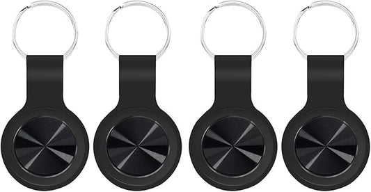 Smart Tracker Tag with Keychain,4 Pack Global Locator Tracking Device for Samsung, Android and iOS. Item Finder for Keys, Wallet, Luggage, Bags and More, Black