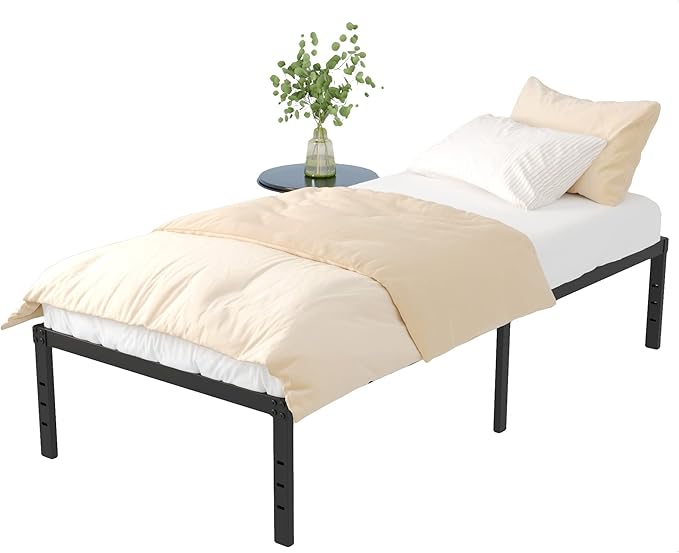 16 Inch Metal Twin XL Platform Bed Frame Support Up to 2500 lbs, No Box Spring Needed, Easy Assembly, Noise Free, Black