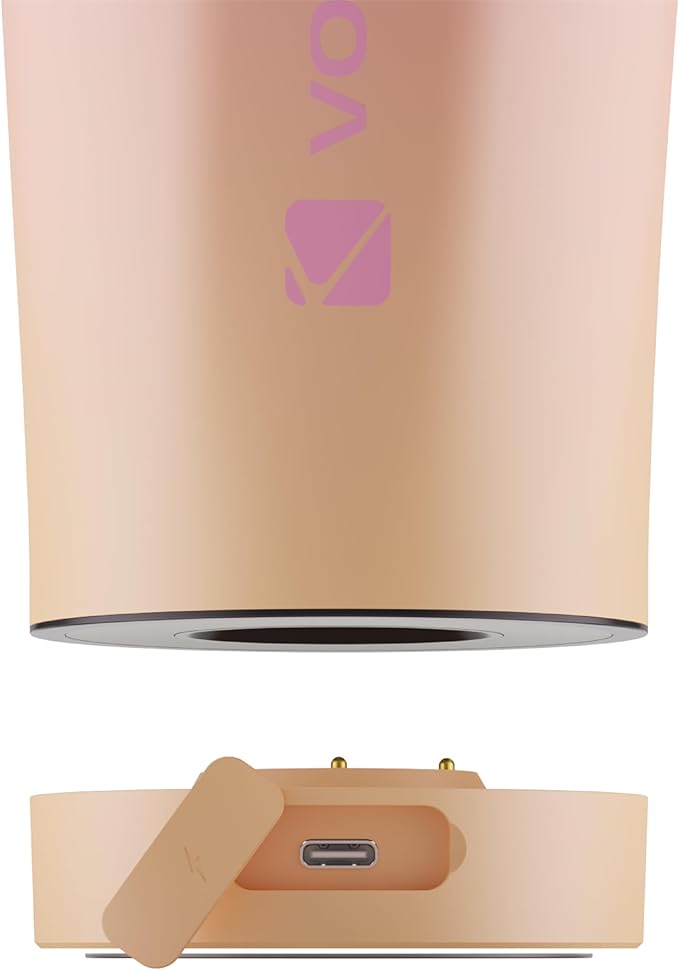 VOLTRX ChillMix Shaker Bottle Insulated Stainless Steel - USB C Rechargeable Electric Protein Shake Mixer, Shaker Cups for Protein Shakes and Meal Replacement, Sunset Rose, 16 oz