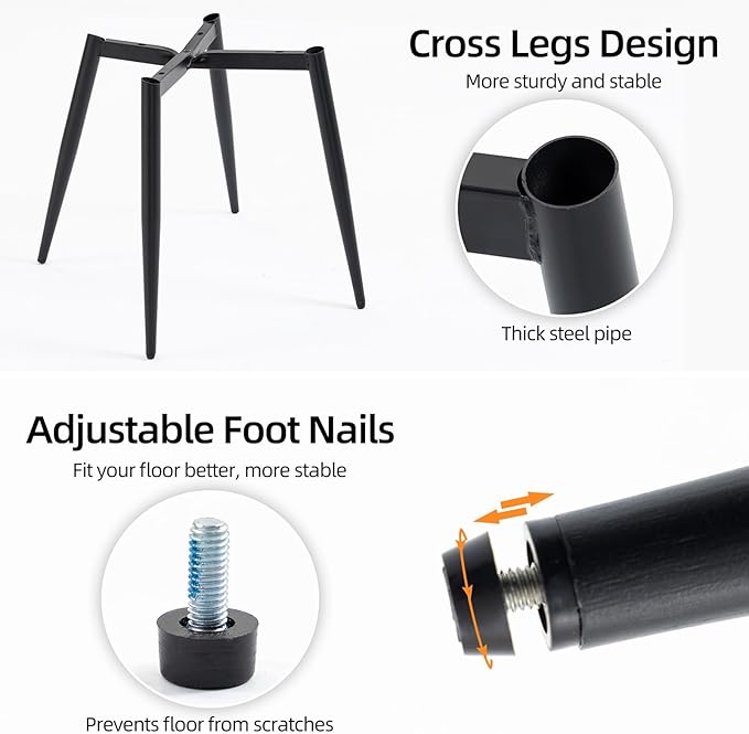 Modern Upholstered Dining Chairs Set of 2 Accent Dinner Chair with Pu Faux Leather and Middle Curved Back for Kitchen Living Room Bedroom (White)