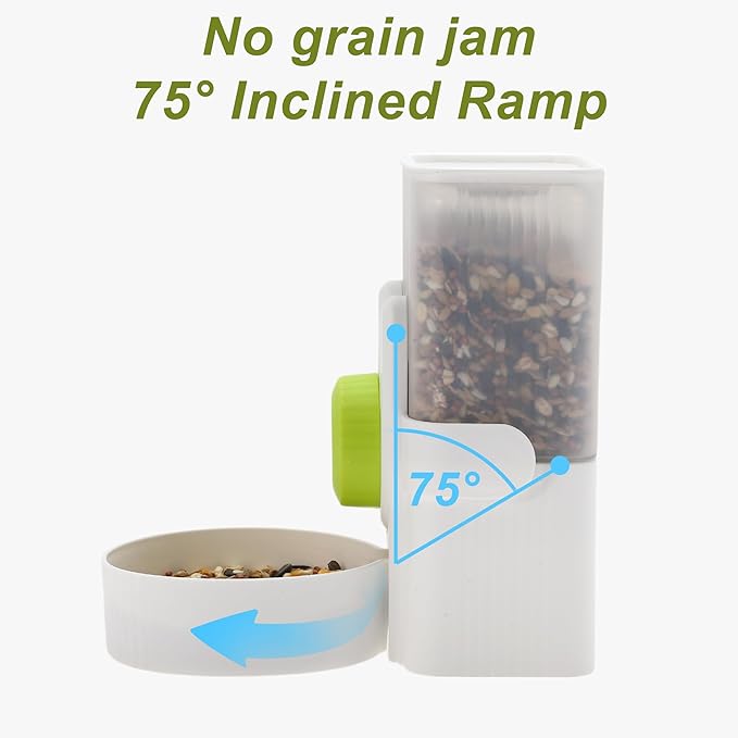 Rabbit Hay Feeder, 35oz Large Capacity, Hanging Automatic Food Dispenser, for Small Animals Guinea Pig Ferret Cage Accessories, Green