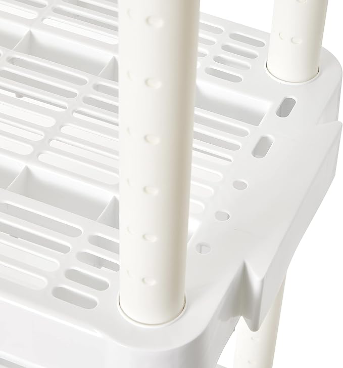 Gracious Living 4 Shelf Adjustable Height Medium Duty Storage Unit 14 x 32 x 54.5 Organizer for Home, Garage, Basement, & Laundry, White (3 Pack)