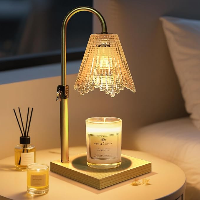 Candle Warmer Lamp with Timer Dimmable, Birthday Gifts for Women Mom, House Warming Gifts New Home Decor, Wax Melt Warmer for Jar Candles with 2 Bulbs