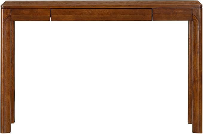 NTC Flow 47-Inch Console Table, Modern Solid Wood Entryway Table with Hidden Drawer, Waterproof & Heat Resistant, Narrow Table for Hallway, Living Room & Foyer, Dark Walnut