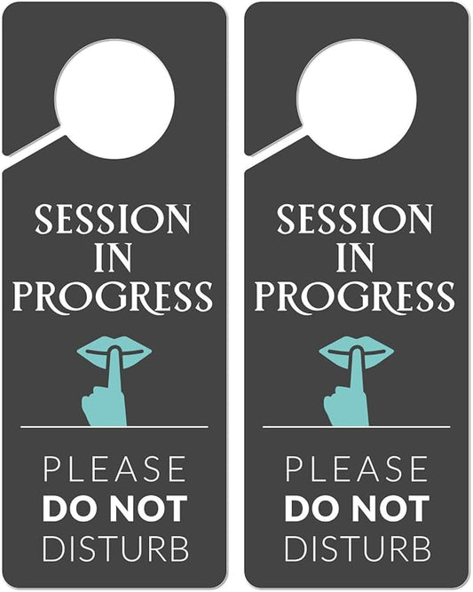 Do Not Disturb Door Hanger Sign, 2 Pack, Please Do Not Disturb Sign, Session In Progress