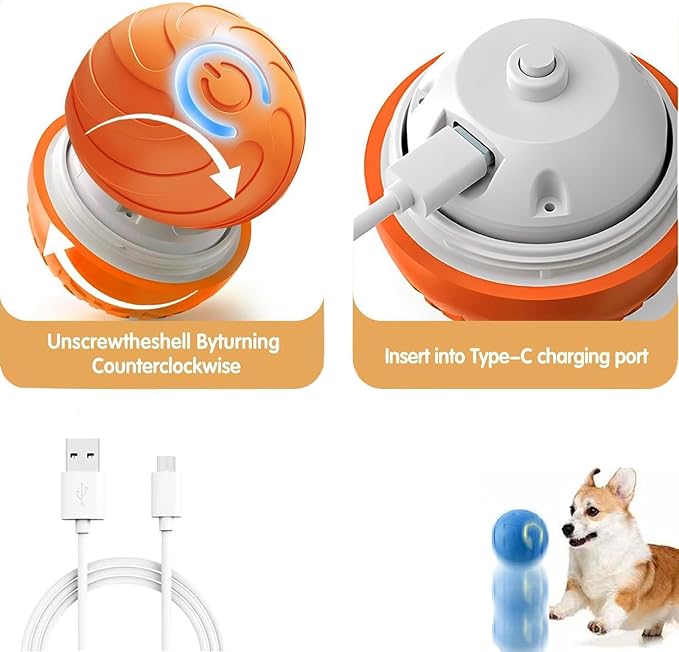 Smart Jumping Ball Toy for Cats, Dura-Spin Electric Cat Ball, Interactive Toys for Indoor Cats,cat Toys for Bored Indoor Adult cat - 1pack Orange