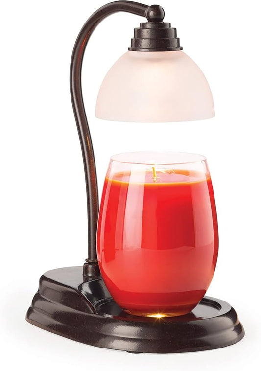 Candle Warmers Etc Aurora Candle Warmer Lamp For Top-Down Candle Melting, Bronze