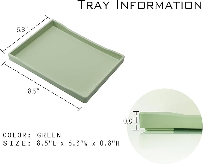 Small Green Mini Serving Tray (8.5 x 6.3 inch) for Serving Accessory, Spa, Coffee, Drinks, Wine, Tea, Bar, Party, Seasoning, Perfume or Display Use.