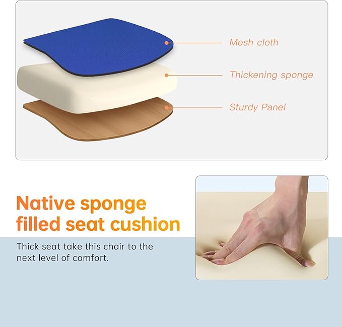 Office Chair Ergonomic Desk Chair Mesh Computer Chair with Lumbar Support Armrest Rolling Swivel Adjustable Task Chair for Adults(Blue)