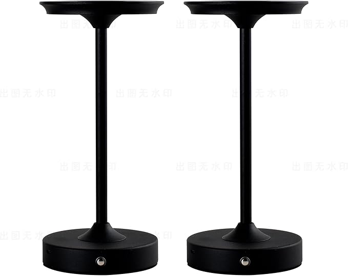 2 Pack Rechargeable Table Lamp, LED Cordless Table Lamp, 5000mAh Battery Operated Portable Table Light,Dimming for Restaurant/Patio/Outdoor(Black)
