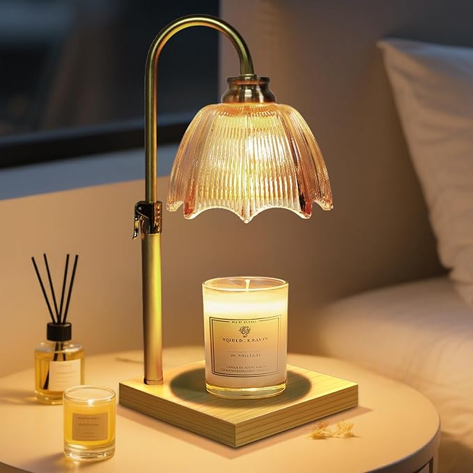 Candle Warmer Lamp with Timer Dimmable, Birthday Gifts for Women Mom, House Warming Gifts New Home Decor, Wax Melt Warmer for Jar Candles with 2 Bulbs