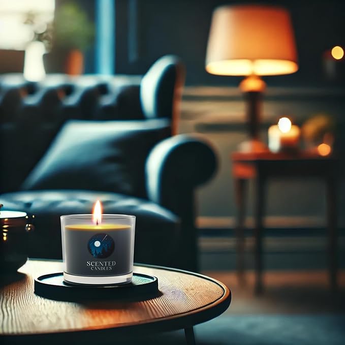 Candles for Men, Scented Candles Gifts for Women, Candle Gift Set for Him, 3 Scented Votive Candles, Birthday Gifts for Men (Black, 7 oz)