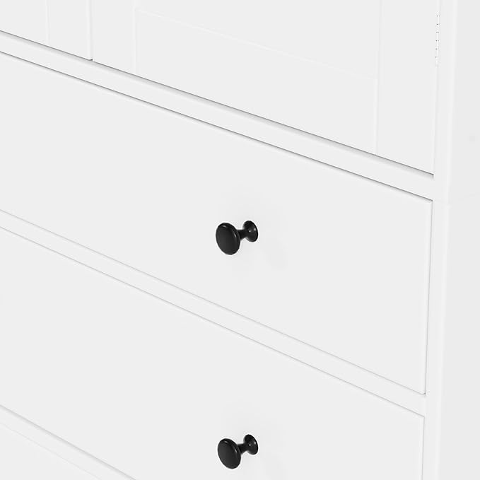 Merax 77" Tall Kitchen Storage Cabinet Pantry Farmhouse Freestanding Large Cupboardwith 3 Drawers,3 Adjustable Shelves,8 Door-Shelf for Dining Room,White