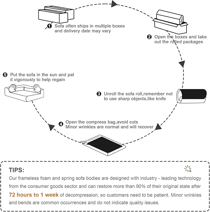 116" Modern Compressed Boneless Couch, 3 Seater Sectional Couches for Living Room, Black Corduroy Cloud Modular Sectional Sofa, Comfy Memory Foam, Extra Deep, Sofas para Sala, No Assembly