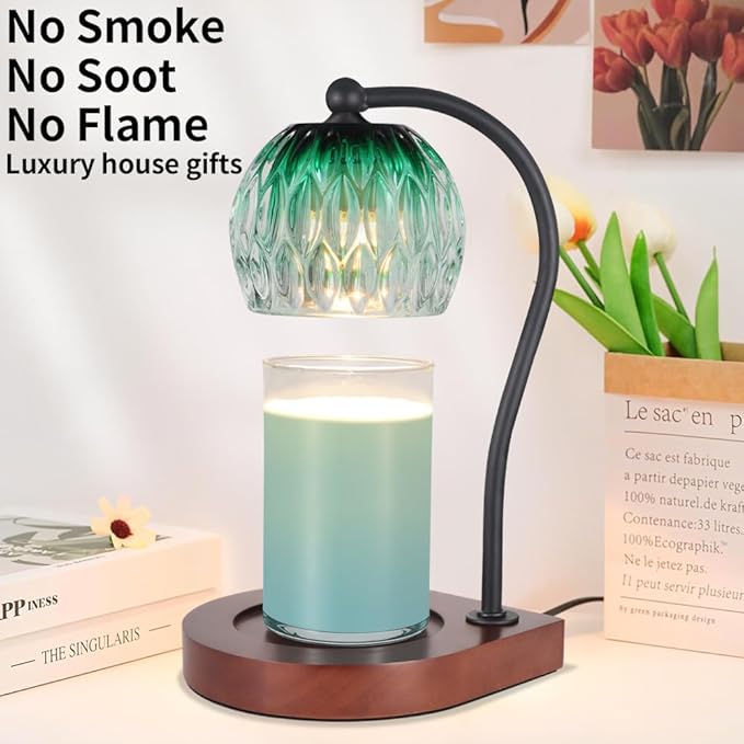 Dimmable Candle Warmer Lamp with Timer for Scented Jar Candles Electric Candle Wax Melt Warmer Suitable for Bedroom New Home Decor Christmas Birthday Gifts for Women Mom(with 2 Bulbs)