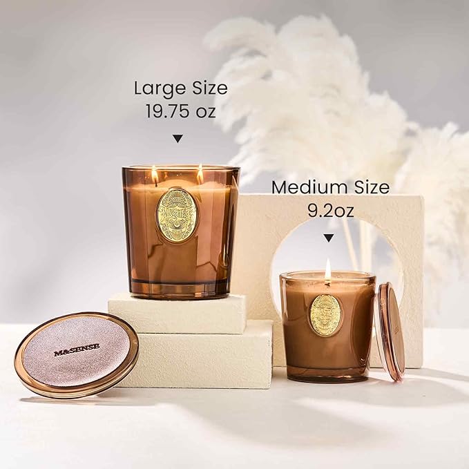 M&SENSE Natural Soy Candle | Hot Cocoa & Brown | 9.2 oz, 50H Burn Time | Luxury Scented Candle for Relaxation, Gifting, Home Décor | Ideal for Bedroom, Office, Party Ambiance