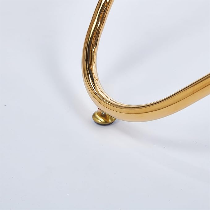 35.4" Round Dining Table for 4, Modern Clear Glass Kitchen Table for 4 with Gold Metal Legs, Compact Small Circle Dining Room Leisure Tables for Kitchen Apartment