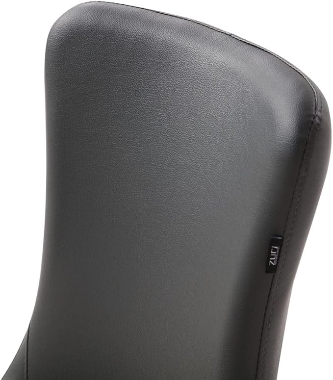 ZURI Modern Norma Dining Chair - Dark Grey with Polished Stainless Steel Base