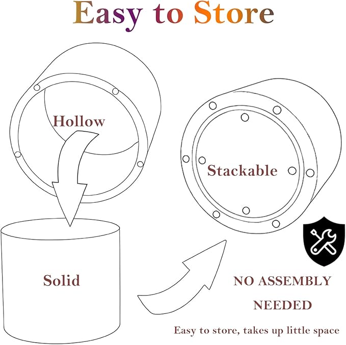 Stylish Nesting Coffee Table Set of 2, Elegant Chic Round Wooden Center Table - Smooth Finish & Easy to Clean, No Assemble Needed (E)