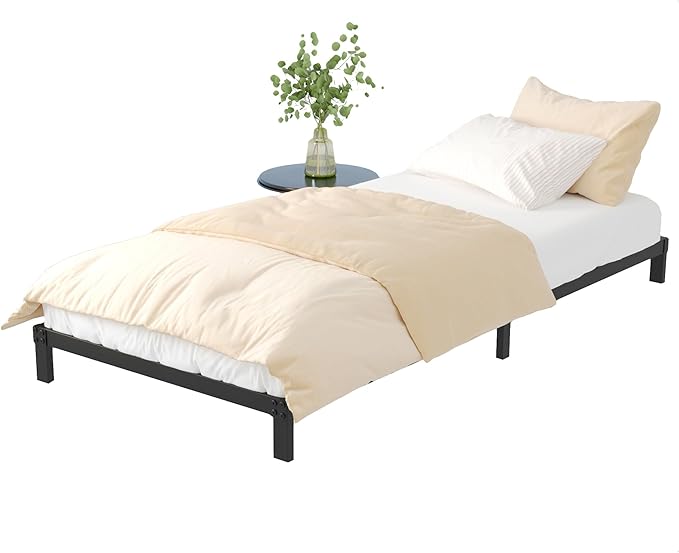 XL Twin Bed Frame No Box Spring Needed, 8 Inch Heavy Duty Metal Twin XL Platform Bed Frame Support Up to 2500 lbs, Easy Assembly, Noise Free, Black