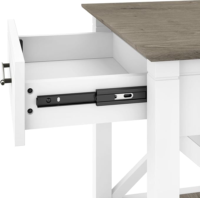 Bush Furniture Coffee Table with Storage with Aged Bronze Hardware | Key West Collection Center Counter for Living Room | 47Wx24Dx18H