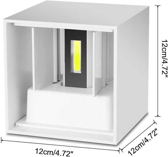 LED 20W Outdoor Wall Lights Exterior/Interior Porch Lights Outdoor Wall Up and Down Lights IP65 Waterproof Sconces Modern Outdoor Lighting Fixtures Square Aluminum White 3000K Warm Lights
