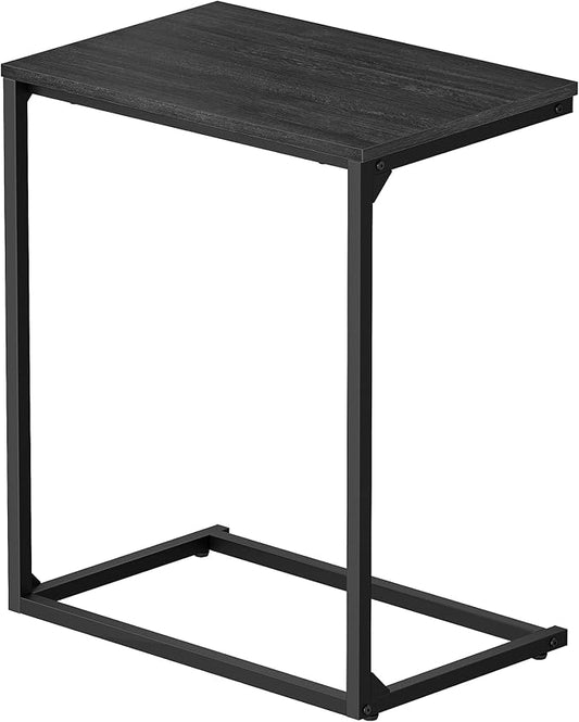 VASAGLE C Shape End Table, Small Coffee Table For Couch Or Sofa, Industrial Side Table In Living Room, Bedroom, 13.8 x 21.7 x 26 Inches, Ebony Black ULNT052B56