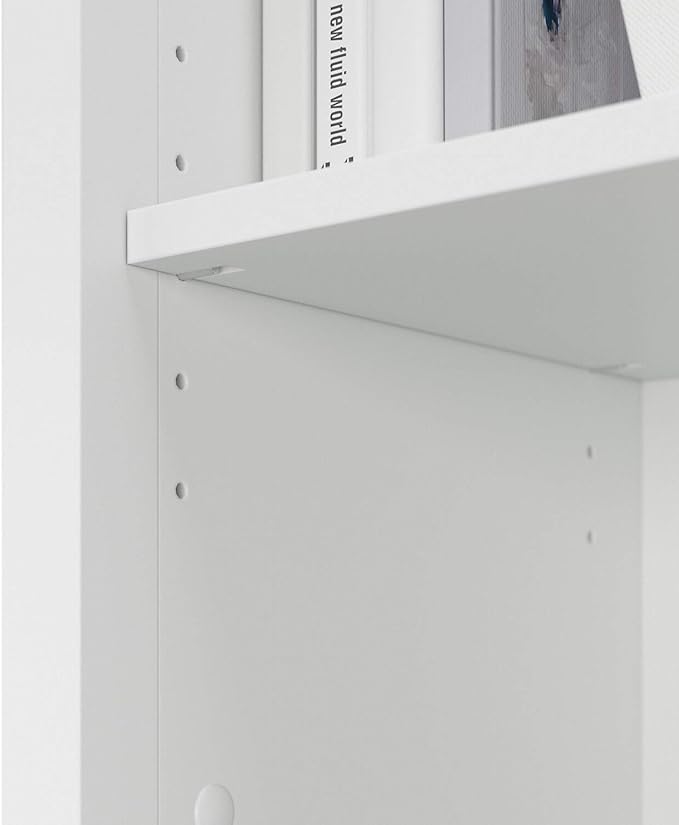 Bush Furniture Salinas Tall Storage Cabinet with Doors in Shiplap Gray and Pure White, Office Storage Unit, Organizer for Home or Workspace, Adjustable Shelving