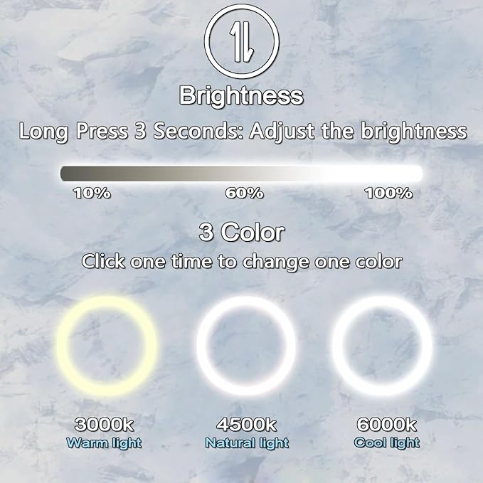 30 x 20 Inch LED Bathroom Mirror with Lights 3 Color Adjustable Brightness Frontlit Anti-Fog 30" Lighted Vanity Mirror for Bathroom Wall Horizontal/Vertical Mounted 30 Smart Light up Mirrors