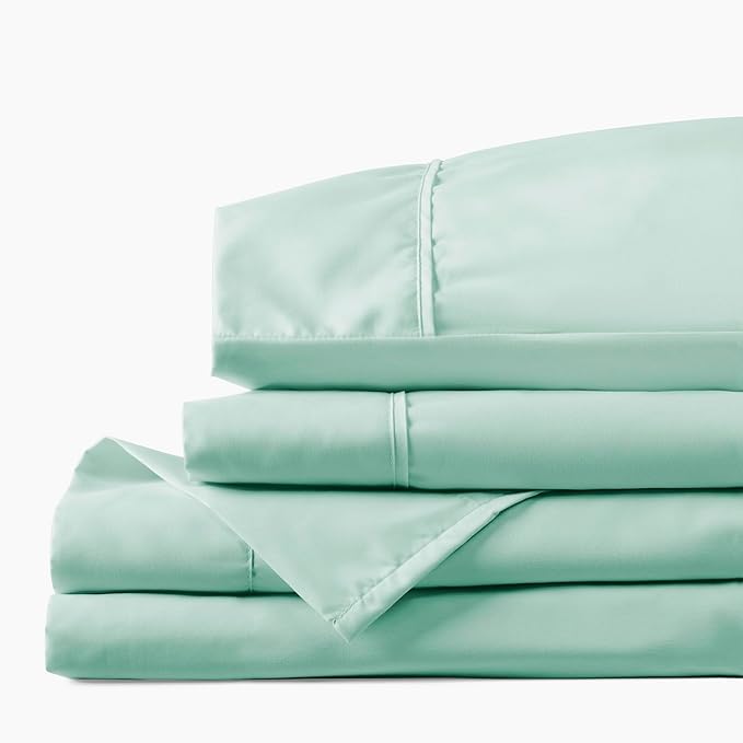 PeachSkinSheets Mint Julep Sheet Set - 1500tc Level of Softness - Extra Soft Cooling Sheets for Hot Sleepers and Night Sweats - Queen Size