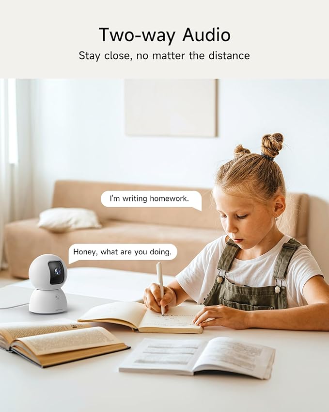 Indoor Camera, 3K Security Camera with 64GB Card, Dog/Cat/Pet Camera, 5G 2.4G Wi-Fi, Human/Pet/Facial AI Detection, 360 Pan Tilt Auto Tracking, 5MP Night Vision, Privacy Mode, Two-Way Audio