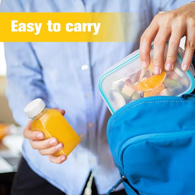 Plastic Juice Bottles, Reusable Juice Containers with White Tamper Proof Lids, Brush, Funnel and Labels, Clear Juice Containers for Juicing, Smoothie and Homemade Beverages (6PCS 4oz)