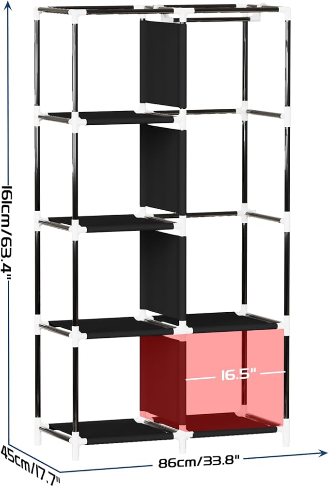 Mavivegue Portable Closet,Wardrobe Closet,Wardrobe,Portable Closets for Hanging Clothes,for Bedroom and Living Room, Black, 2 Rows, 34" W x 18" D x 64" H