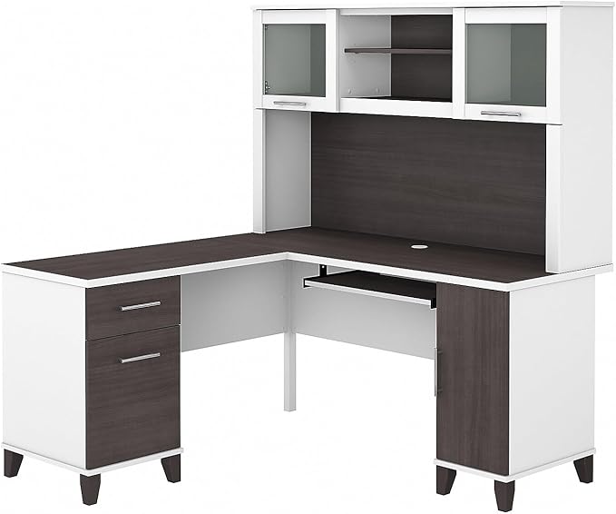 Bush Furniture File Drawer Accommodates Letter-Size documents While Box Drawer Stores Office Supplies and Utensils