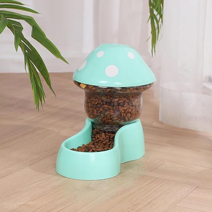 Automatic Pet Feeder with Mushroom Shape for Cats Dogs 2025 Easy Clean Refill Dual Food Water Dispenser