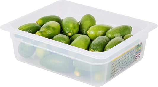 Restaurantware Food Pans Pack of 10 Plastic Rectangle Food Containers Half Size with Traceability Label, Storage Containers Dishwashable Hot Cold Friendly for Restaurants Buffet Commercial Use