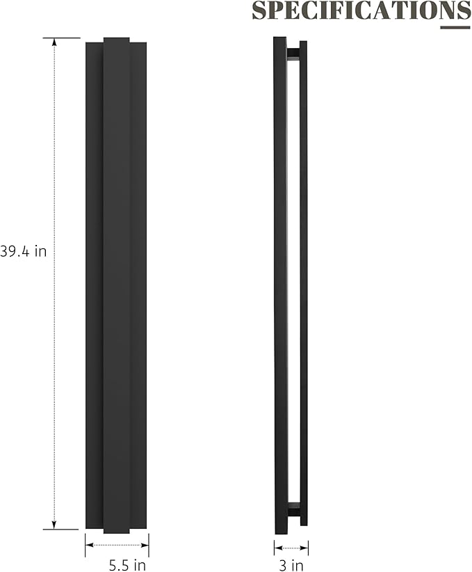 LamQee 39.4 Inch Long Outdoor Wall Lights Modern Exterior Lighting Fixtures, 3000K 30W LED Linear Outdoor Wall Sconce, Contemporary Matte Black Outside Wall Mount Lights for House Garage Porch Patio
