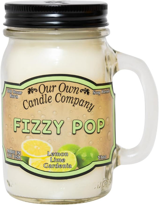 Our Own Candle Company, Fizzy Pop Scented Mason Jar Candle, 100 Hour Burn Time, 13 Ounces