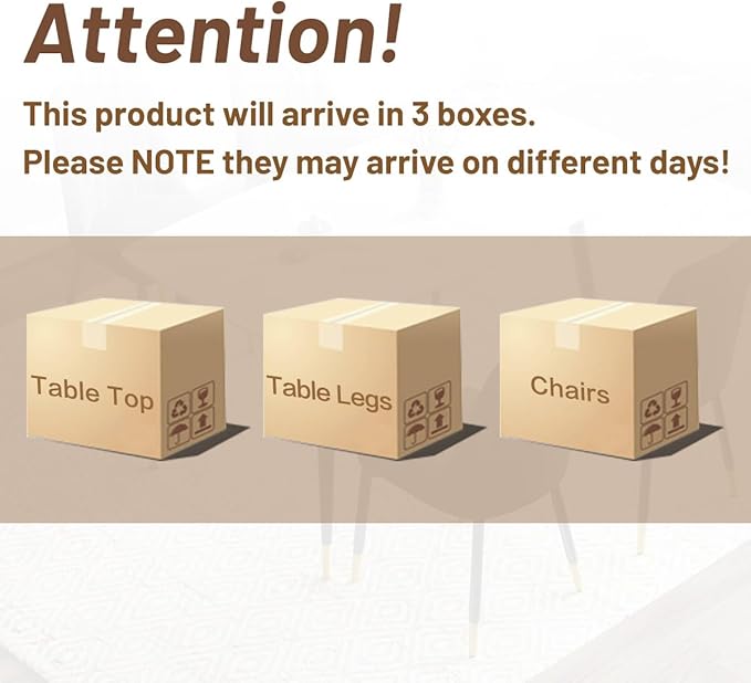 50'' Dining Table Set for 4, Dining Room Sets for 4, Sintered Stone Dining Table Chairs Set of 4, Easy to Assemble，Suitable for Small Spaces