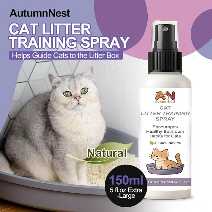 Cat Litter Training Spray – 150ml Natural Attractant for Cats & Kittens – Helps Guide Proper Litter Box Use – Indoor Toilet Training Aid