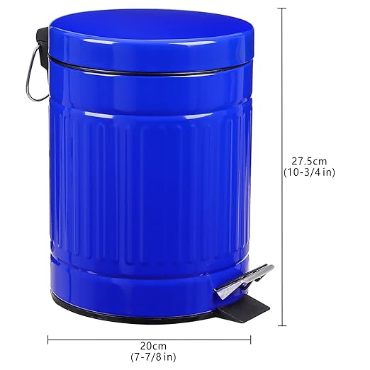 5 L Round Step Pet Trash with Lid,Mini Metal Pedal Bin,Small Garbage Can Wastebasket for Home,Car or Office