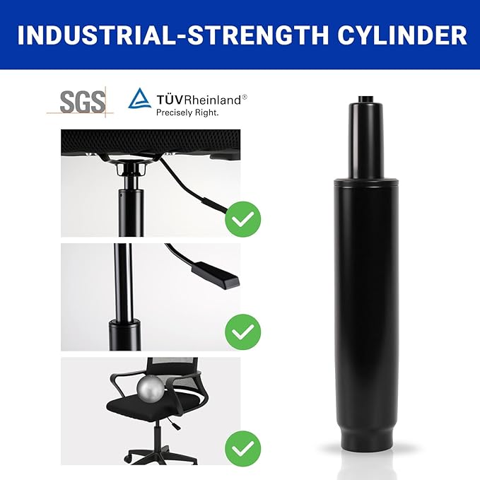 3.9" Office Chair Cylinder Replacement - Heavy Duty 1000lbs Class 4 Hydraulic Lift with Silent 360° Rotation, Universal Pneumatic Piston Fit for Sinking Desk/Gaming Chairs