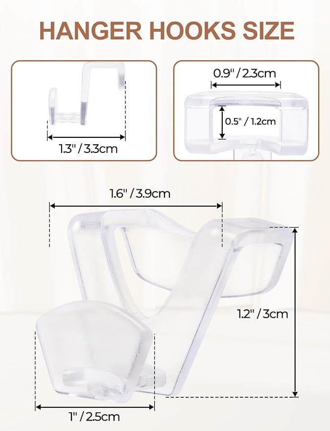 HOUSE DAY Space Saving Hangers 20 Pack, Clear Clothes Hanger Connector Hooks, Heavy Duty Hangers Space Saver, Premium College Dorm Room Essentials, Closet Organizers and Storage