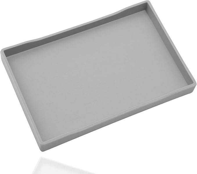 Gray Serving Tray (11.8 x 8.7 inch) for Serving Accessory, Spa, Coffee, Drinks, Wine, Tea, Bar, Party, Seasoning, Perfume and Display Use.