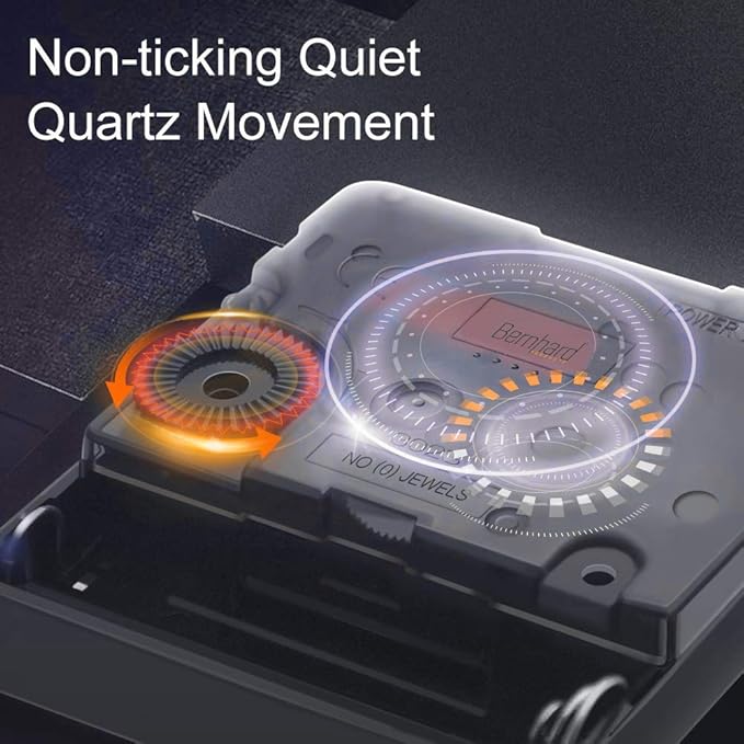 Bernhard Products Large Decorative Wall Clock 20 Inch Silent Non Ticking Battery Operated Quartz Vintage Stylish with Rustic White Rim for Home Living/Dining Room Kitchen & Over Fireplace