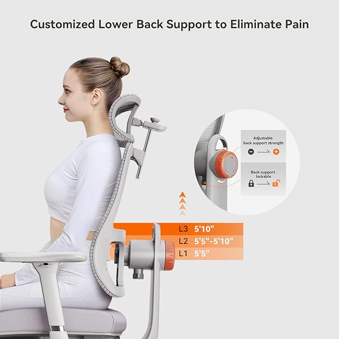 Newtral Ergonomic Office Chair - Home Office Desk Chair with Adaptive Lumbar Support, with Footrest, 4D Armrest, Adjustable Seat Depth & Height